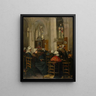 La Messe - Charles - Henri Pille — indrammet kunstværk på væggen