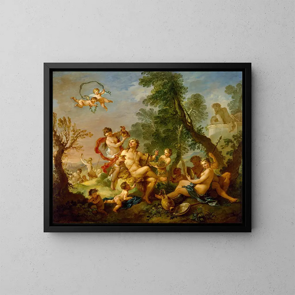 Bacchanale - Charles-Joseph Natoire — indrammet kunstværk på væggen