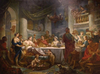 Cleopatra og Mark Antony's måltid - Charles-Joseph Natoire — visning af kunstværket