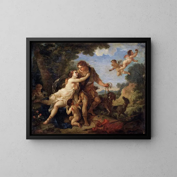 Vénus og Adonis - Charles-Joseph Natoire — indrammet kunstværk på væggen