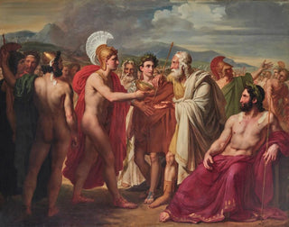 Achille-maleri, der præsenterer visdommens pris for Nestor - Charles-Philippe Auguste Larivière — visning af kunstværket