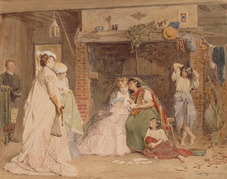 La lectrice de cartes - Charles Baugniet — visning af kunstværket