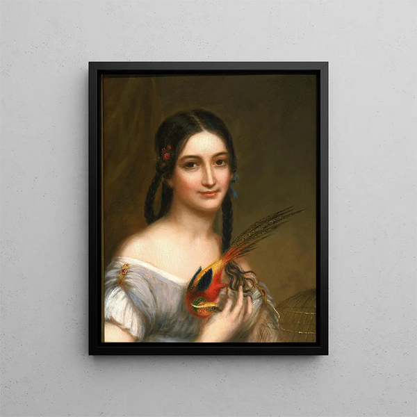 Mademoiselle Satterlee - Charles Bird King — indrammet kunstværk på væggen