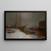 Port of London under snow - Charles Brooke Branwhite — indrammet kunstværk på væggen