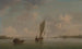 Un smack sous voile par légère brise sur une rivière - Charles Brooking — visning af kunstværket