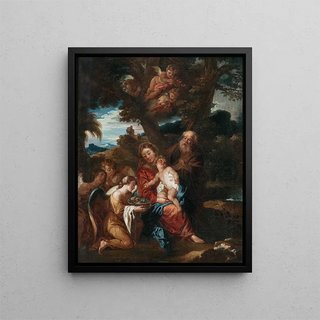 Charles De La Fosse - La Sainte Famille pendant la fuite en Egypte servie par les anges.webp