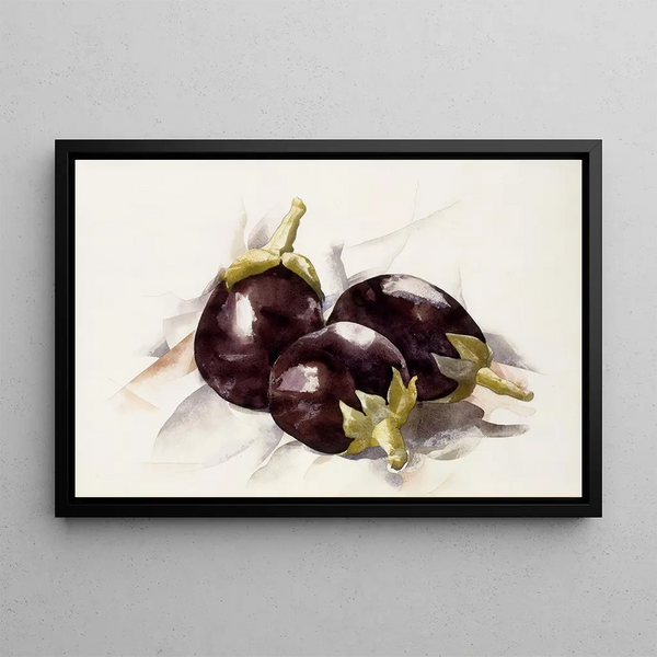 Aubergines - Charles Demuth — indrammet kunstværk på væggen