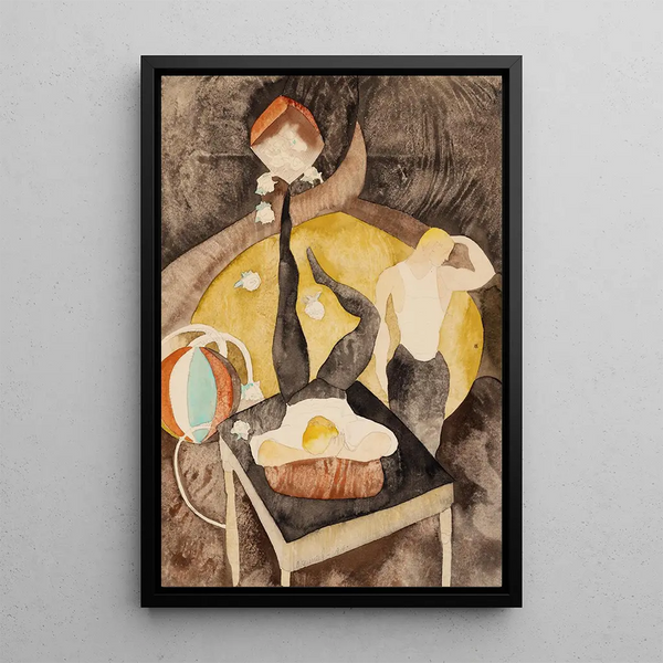 Reproduktion af maleriet En vaudeville, to akrobater jonglører - Charles Demuth