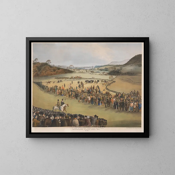 Abergavenny Steeplechase, start - Charles Denton — indrammet kunstværk på væggen
