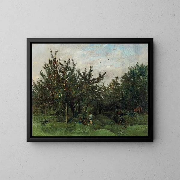 En frugtplantage - Charles François Daubigny — indrammet kunstværk på væggen