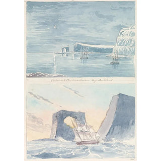 Charles Hamilton Smith - Entrance to Christmas Harbour Kerguelen Island and The Arched Rock Christmas Harbour.webp