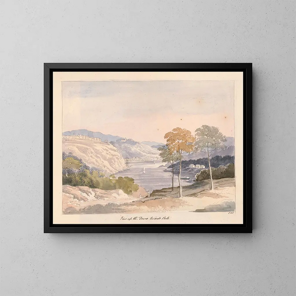 Vue du Douro vers Porto - Charles Hamilton Smith — indrammet kunstværk på væggen