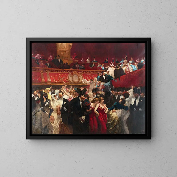 Bal masqué - Charles Hermans — indrammet kunstværk på væggen