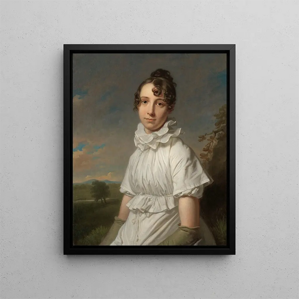 Portrait af Emma Jane Hodges - Charles Howard Hodges — indrammet kunstværk på væggen
