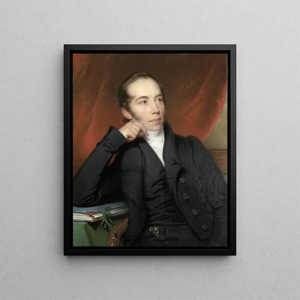 Portræt af Pieter Ernst Hendrik Praetorius, Hofmaler, Tegner og Maler, Bestyrelsesformand for Rijksmuseum 1852-74 - Charles Howard Hodges — indrammet kunstværk på væggen