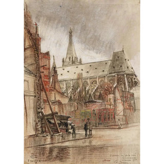 Charles Jouas - Lglise Saint Sverin vue de la rue Saint Jacques.webp