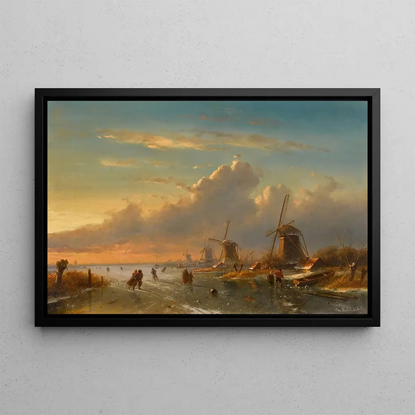 Charles Leickert - Ice Skaters at Sunset.webp