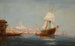 Caïque og sejlbåd på Bosporus - Charles Malfroy — visning af kunstværket
