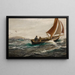 med vind og tide ude for Dodman Head, Falmouth - Charles Napier Hemy — indrammet kunstværk på væggen