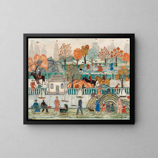 Central Park - Charles Prendergast — indrammet kunstværk på væggen