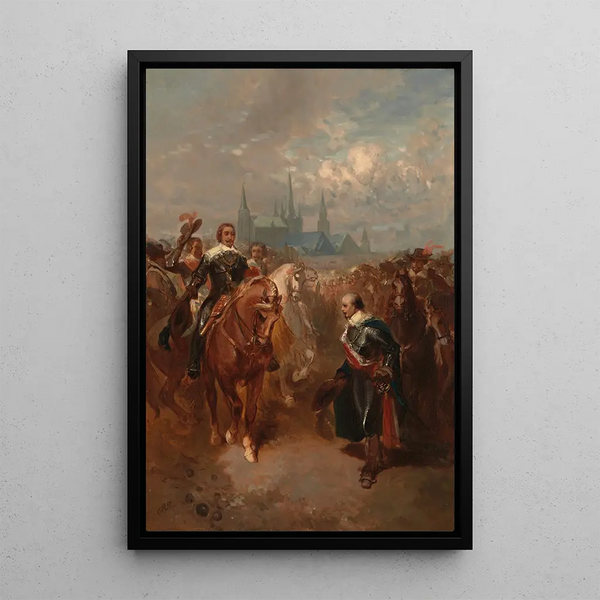 Frédéric-Henri, der træder ind i Maastricht Anno 1632 - Charles Rochussen — indrammet kunstværk på væggen