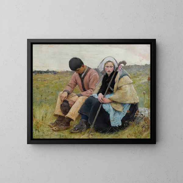 Auvers-sur-Oise - Charles Sprague Pearce — indrammet kunstværk på væggen