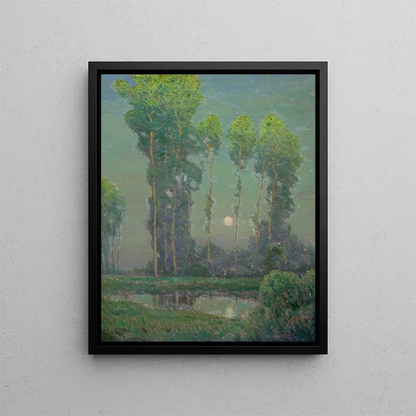 Lever de lune à Montigny - Charles Warren Eaton — indrammet kunstværk på væggen
