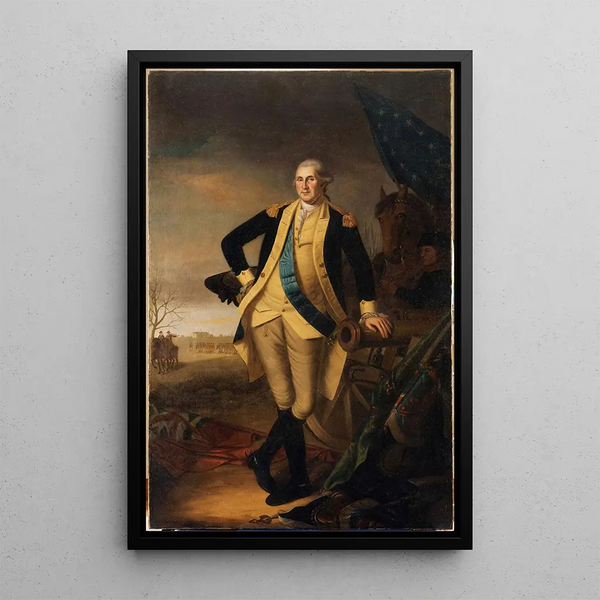 George Washington efter slaget ved Princeton - Charles Willson Peale — indrammet kunstværk på væggen