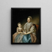 Mme Samuel Mifflin og hendes barnebarn Rebecca Mifflin Francis - Charles Willson Peale — indrammet kunstværk på væggen