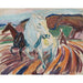 Reproduktion af maleriet af Heste under pløjning - Edvard Munch