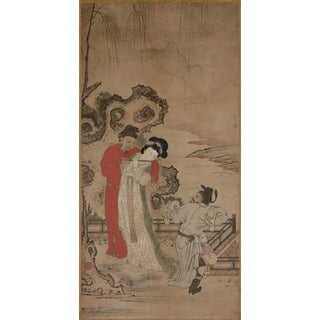 Choryusai - Emperor Minghuang Teaching Yang Gueifei to Play the Flute.webp