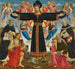 Christ på korset med helgenerne Vincent Ferrer, Johannes Døberen, Markus og Antoninus - Mester af Epifaniens Fiesole — visning af kunstværket