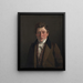 Portrait af kunstnerens fætter og svoger, købmand Christian Petersen - Christen Købke — indrammet kunstværk på væggen