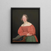 Portrait af kunstnerens søster Cecilie Margrethe Petersen født Købke - Christen Købke — indrammet kunstværk på væggen