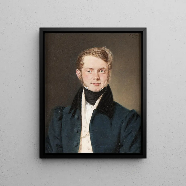 Portrait af mand - Christian Albrecht Jensen — indrammet kunstværk på væggen
