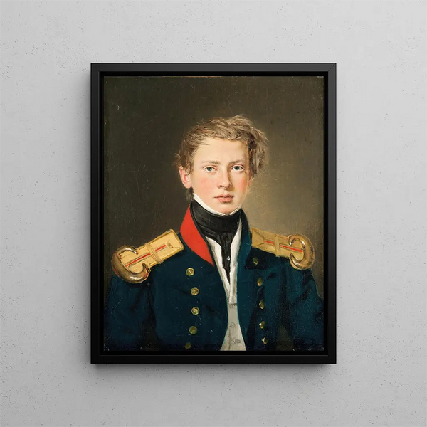 Sous-lieutenant Cosmus Bornemann Marine royale danoise født i 1809 død i 1888 - Christian Albrecht Jensen — indrammet kunstværk på væggen