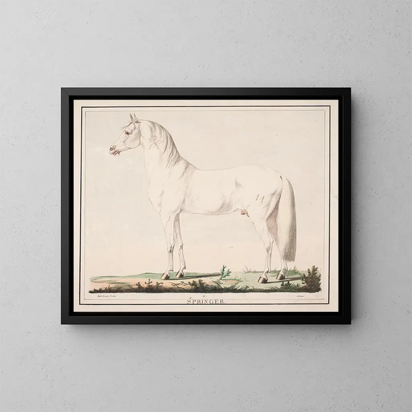 Le cheval sauteur - Christian David Gebauer — indrammet kunstværk på væggen