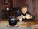 drengen, der handler ind, drikker kaffe - Christian Krohg — visning af kunstværket