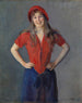 Portrait af maleren Oda Krohg b. Lasson - Christian Krohg — visning af kunstværket