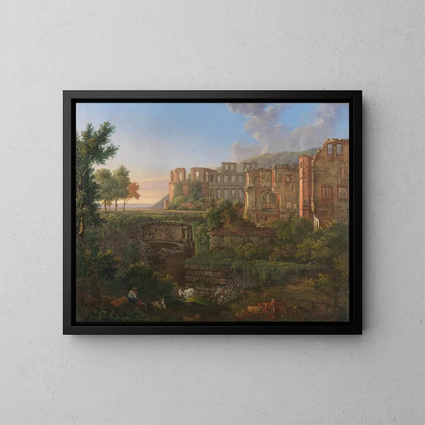 Vue du château de Heidelberg - Christian Philipp Koester — indrammet kunstværk på væggen