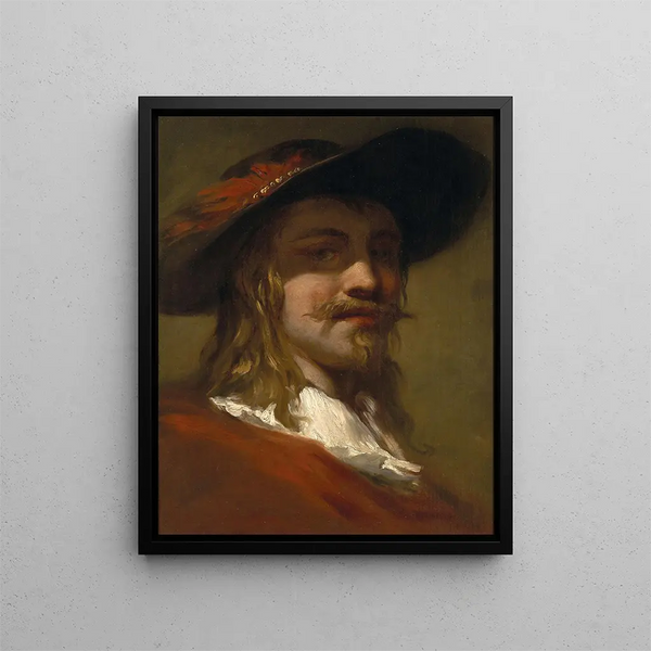 Portrait af en mand - Christian Wilhelm Ernst Dietrich — indrammet kunstværk på væggen
