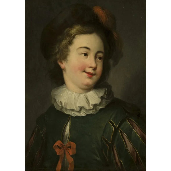 Portrait af en dreng - Christian Wilhelm Ernst Dietrich — indrammet kunstværk på væggen