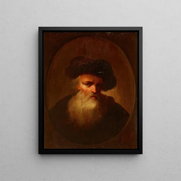 Portrait af en gammel mand - Christian Wilhelm Ernst Dietrich — indrammet kunstværk på væggen