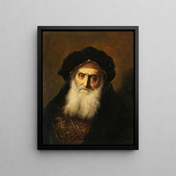 Portrait af en gammel jøde - Christian Wilhelm Ernst Dietrich — indrammet kunstværk på væggen