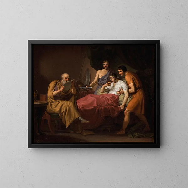 Alexander den Store på sit dødsleje - Christoffer Wilhelm Eckersberg — indrammet kunstværk på væggen