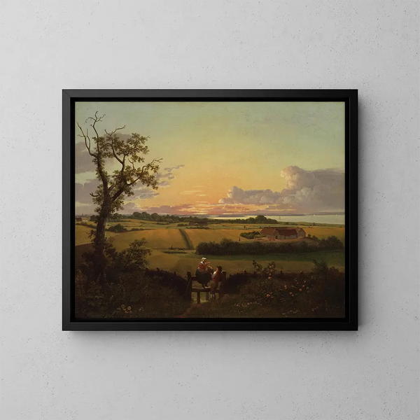 Landskabsmaleri med passage, øen Mn - Christoffer Wilhelm Eckersberg — indrammet kunstværk på væggen