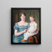 Portrait af en adelige kvinde Sophie Hedvig Løvenskiold og hendes treårige datter - Christoffer Wilhelm Eckersberg — indrammet kunstværk på væggen