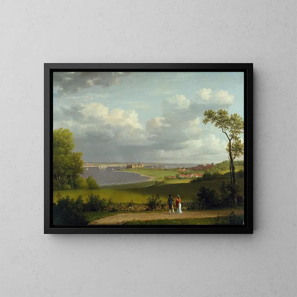 Vue nord du château de Kronborg - Christoffer Wilhelm Eckersberg — indrammet kunstværk på væggen