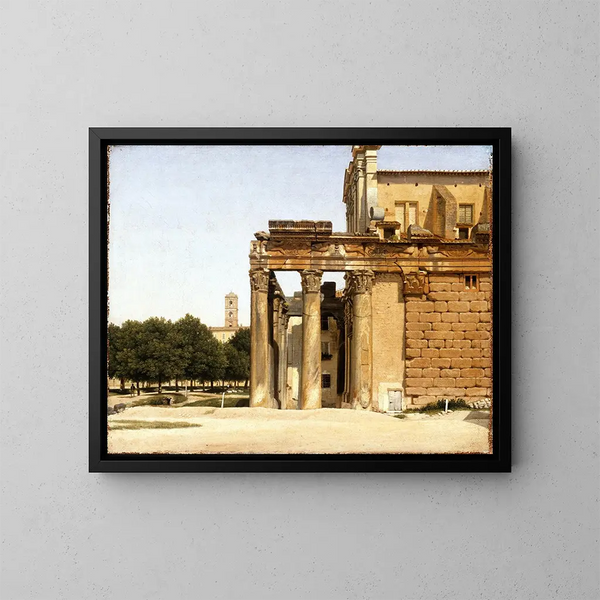 Vue de la Via Sacra à Rome - Christoffer Wilhelm Eckersberg — indrammet kunstværk på væggen