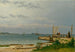 Vue vers Koster depuis le quai à Kallehave - Christoffer Wilhelm Eckersberg — visning af kunstværket